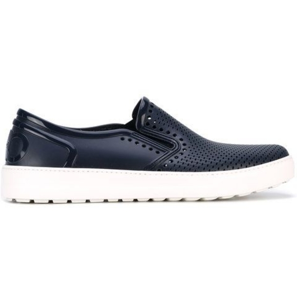 Salvatore Ferragamo 'Perforated Fury' Blue Rubber Boat Shoes Size US 9 - Picture 3 of 15